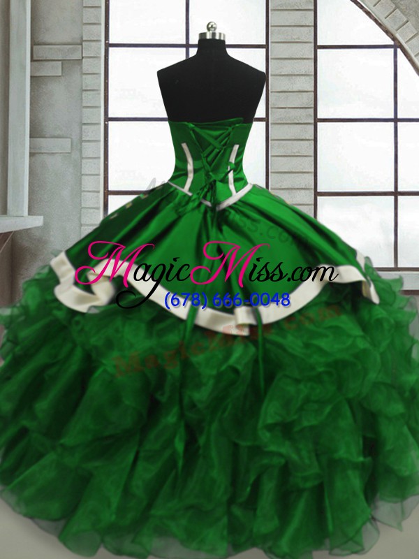 wholesale fantastic sleeveless floor length beading and ruffles lace up sweet 16 quinceanera dress with