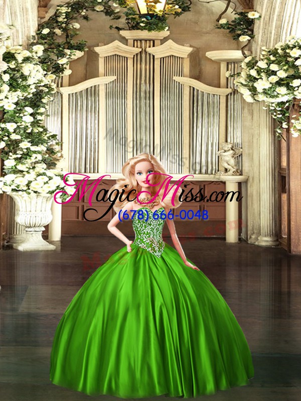 wholesale admirable floor length ball gowns sleeveless green quinceanera gowns lace up