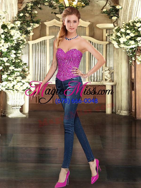 wholesale floor length fuchsia ball gown prom dress sweetheart sleeveless lace up