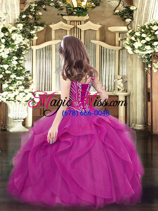 wholesale floor length ball gowns sleeveless eggplant purple custom made pageant dress zipper