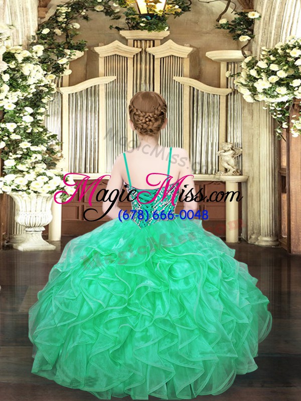 wholesale stunning lace up pageant dresses beading and ruffles sleeveless floor length