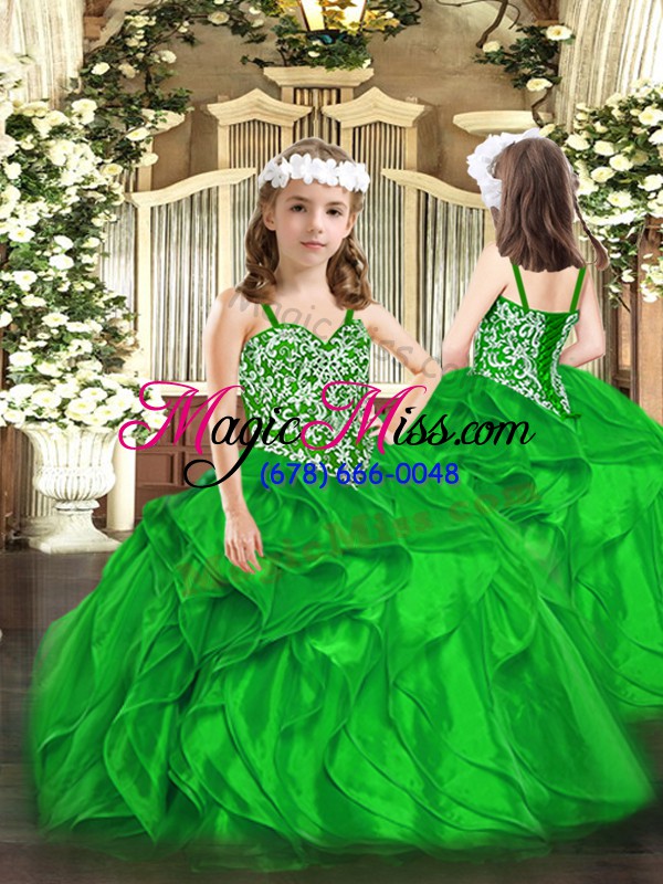 wholesale sweetheart sleeveless lace up ball gown prom dress green organza