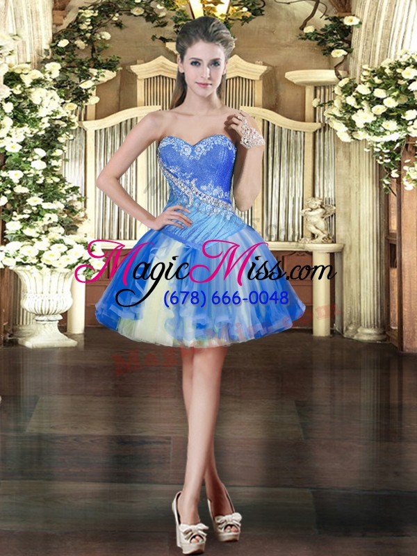 wholesale floor length baby blue vestidos de quinceanera tulle sleeveless beading