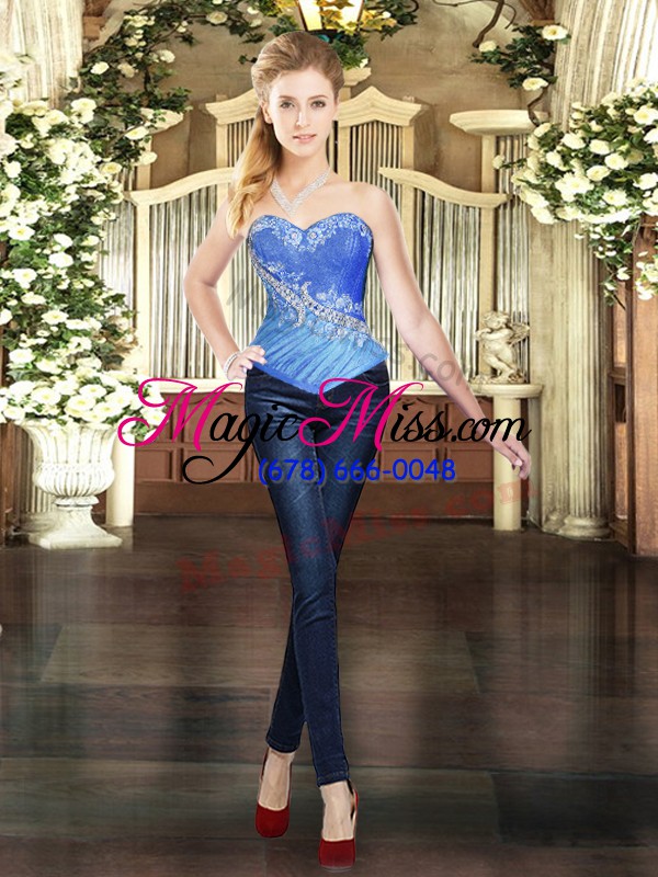 wholesale floor length baby blue vestidos de quinceanera tulle sleeveless beading