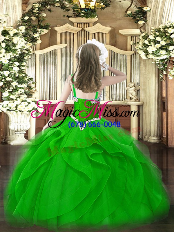 wholesale floor length lace up girls pageant dresses fuchsia for party and quinceanera with beading and ruffles