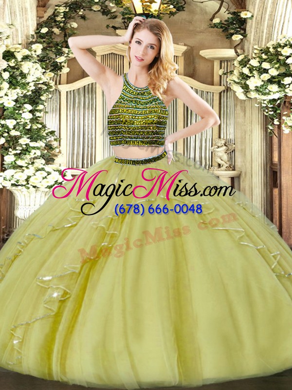 wholesale discount sleeveless zipper floor length beading and ruffles quince ball gowns