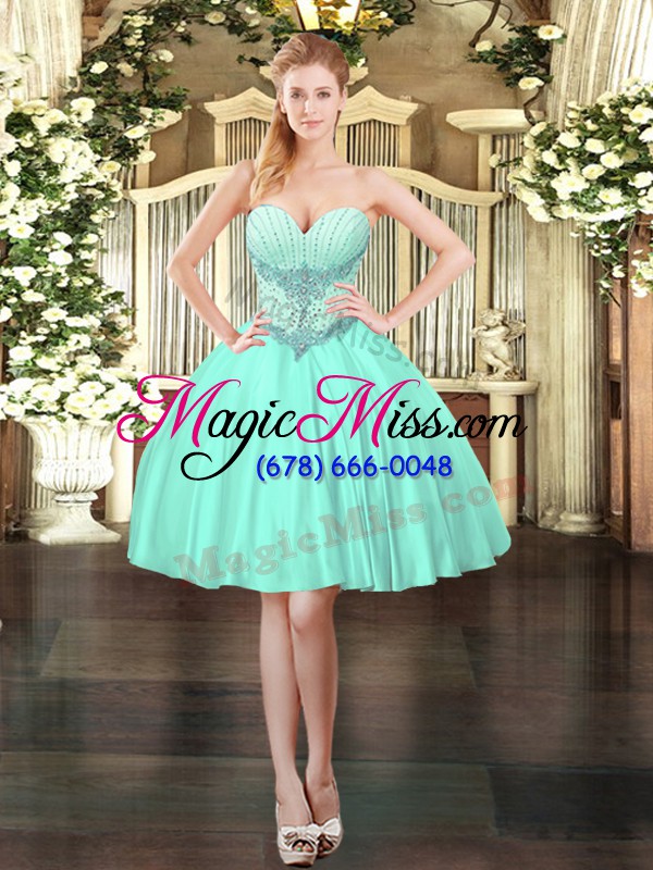 wholesale apple green sleeveless beading floor length sweet 16 dresses