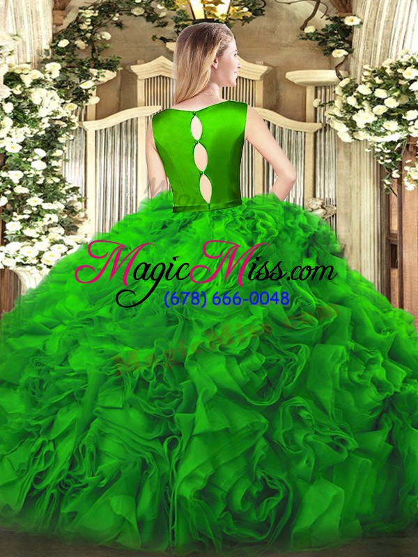 wholesale olive green sleeveless belt floor length 15 quinceanera dress