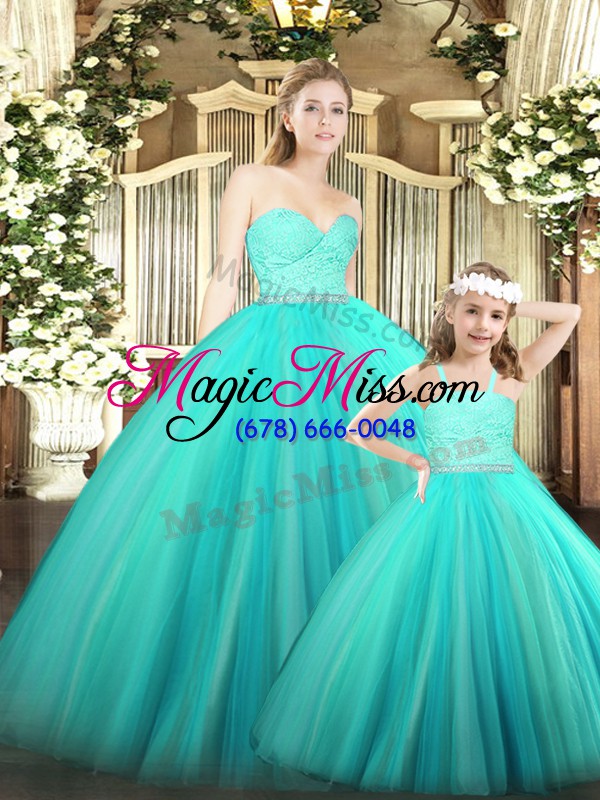 wholesale sleeveless beading and lace zipper quinceanera dresses