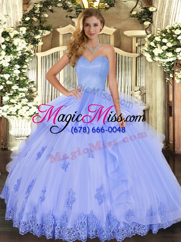 wholesale suitable sweetheart sleeveless lace up quinceanera dresses light blue tulle