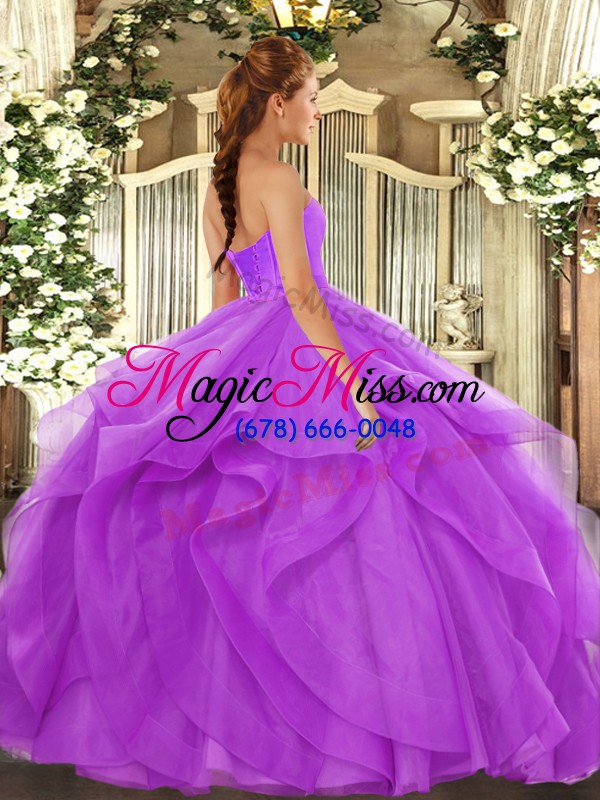 wholesale floor length ball gowns sleeveless lilac 15th birthday dress lace up