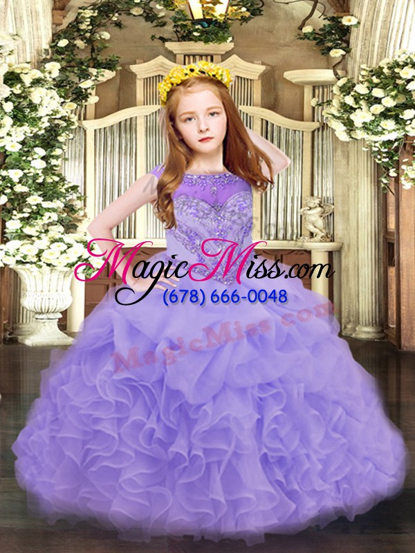 wholesale floor length ball gowns sleeveless lavender pageant gowns for girls zipper