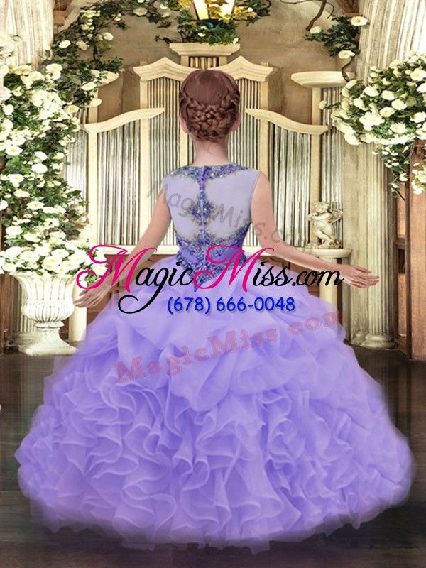 wholesale floor length ball gowns sleeveless lavender pageant gowns for girls zipper