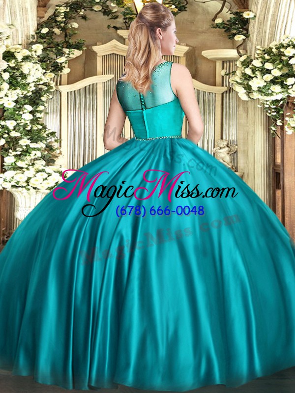 wholesale cheap sleeveless beading floor length quinceanera gown