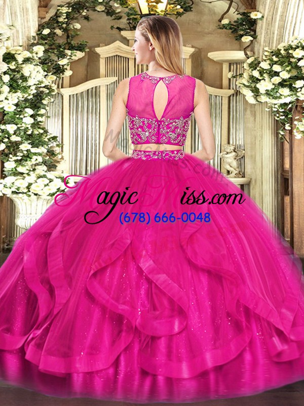 wholesale affordable red zipper quinceanera gowns beading and ruffles sleeveless floor length