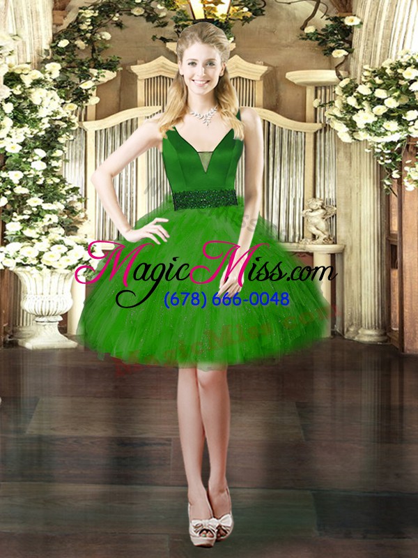 wholesale artistic green straps lace up beading and ruffles quinceanera dresses sleeveless