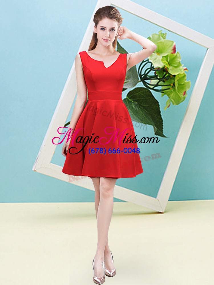 wholesale free and easy satin sleeveless mini length bridesmaids dress and ruching