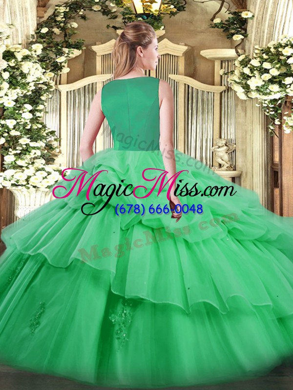 wholesale sleeveless beading and pick ups side zipper quince ball gowns