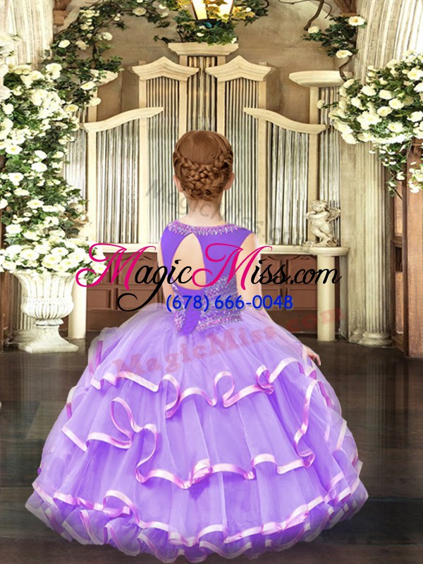 wholesale superior ball gowns little girls pageant gowns gold scoop organza sleeveless floor length lace up