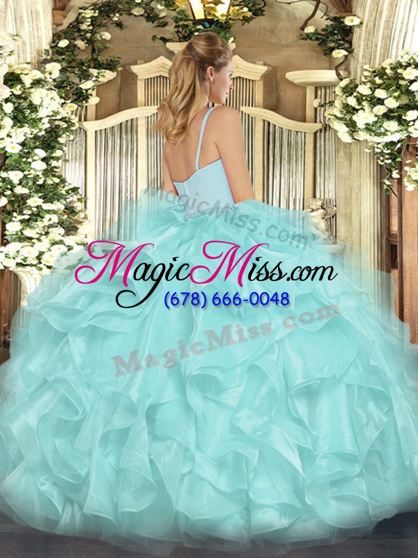wholesale beauteous sleeveless floor length beading and ruffles zipper quinceanera dresses with
