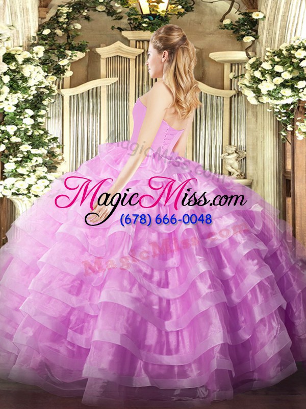 wholesale perfect floor length lilac ball gown prom dress sweetheart sleeveless lace up