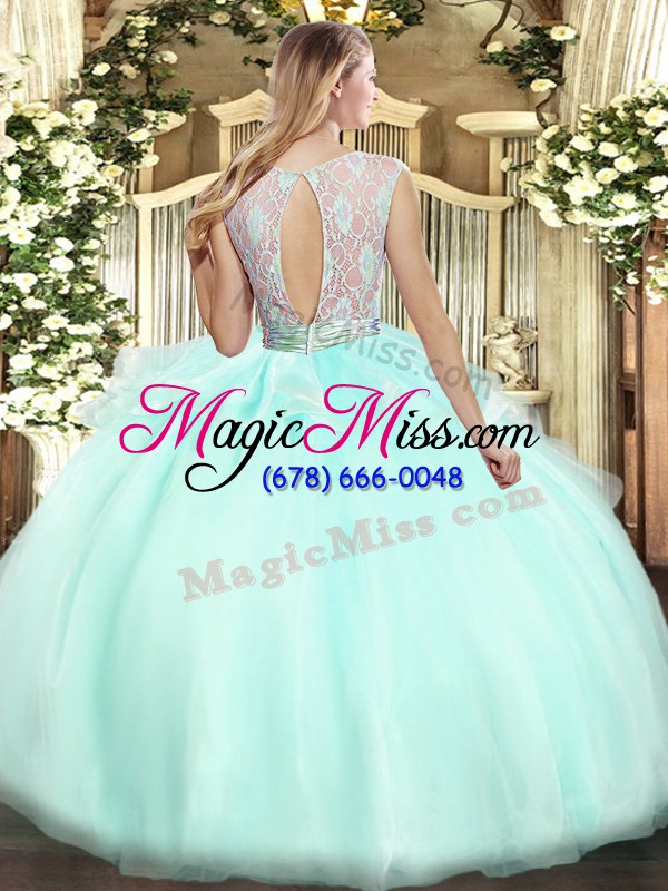 wholesale top selling floor length sweet 16 quinceanera dress organza sleeveless lace