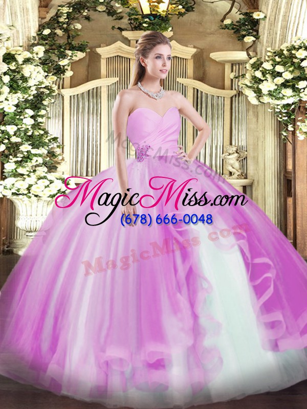 wholesale floor length ball gowns sleeveless lilac quinceanera dresses lace up