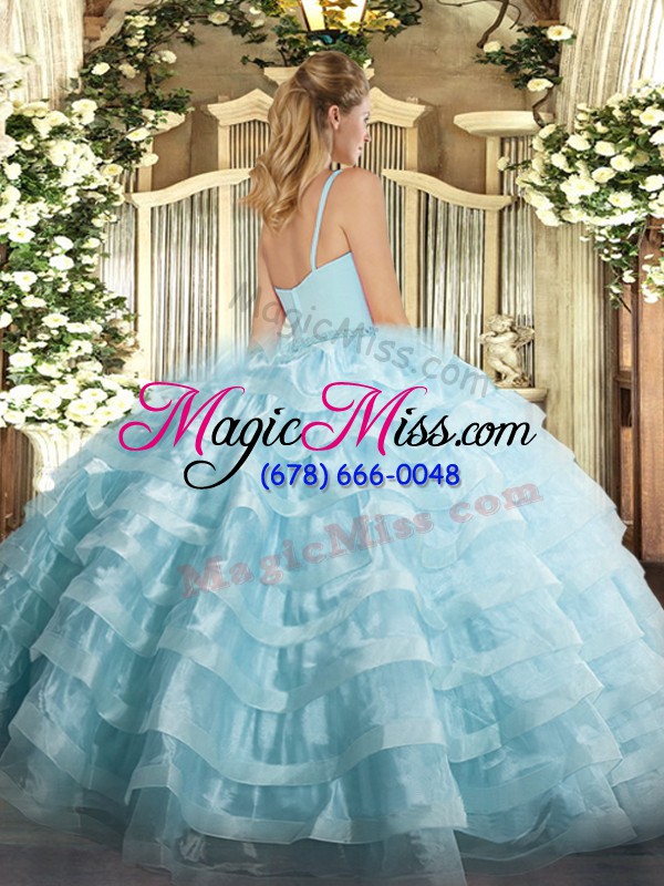wholesale beautiful floor length lavender quinceanera dresses organza sleeveless beading and ruffled layers