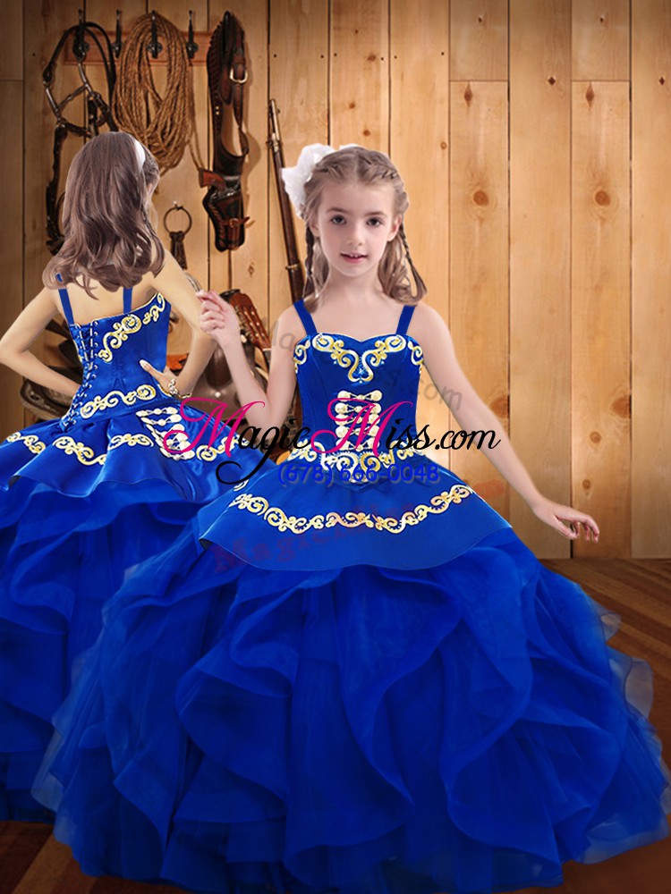 wholesale royal blue sleeveless tulle lace up quinceanera gowns for military ball and sweet 16 and quinceanera