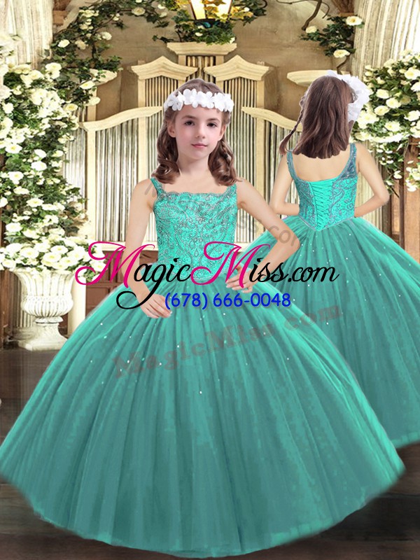 wholesale best selling turquoise straps neckline beading quinceanera dress sleeveless lace up