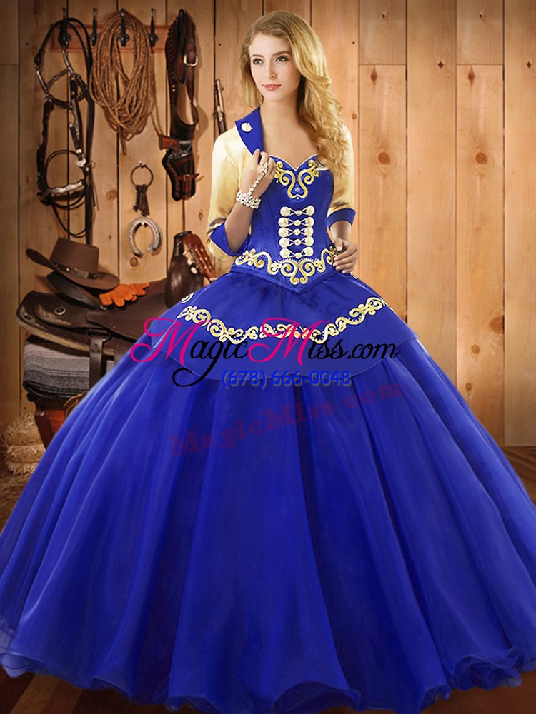 wholesale cheap blue sleeveless tulle lace up quinceanera gowns for military ball and sweet 16 and quinceanera