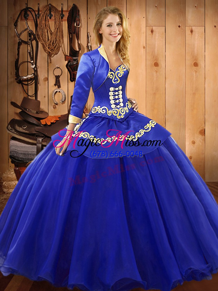wholesale cheap blue sleeveless tulle lace up quinceanera gowns for military ball and sweet 16 and quinceanera
