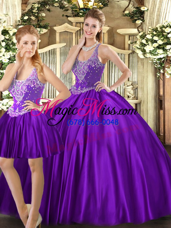 wholesale sleeveless beading lace up quinceanera dresses