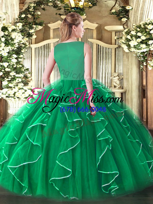 wholesale exquisite sleeveless side zipper floor length beading and ruffles 15 quinceanera dress