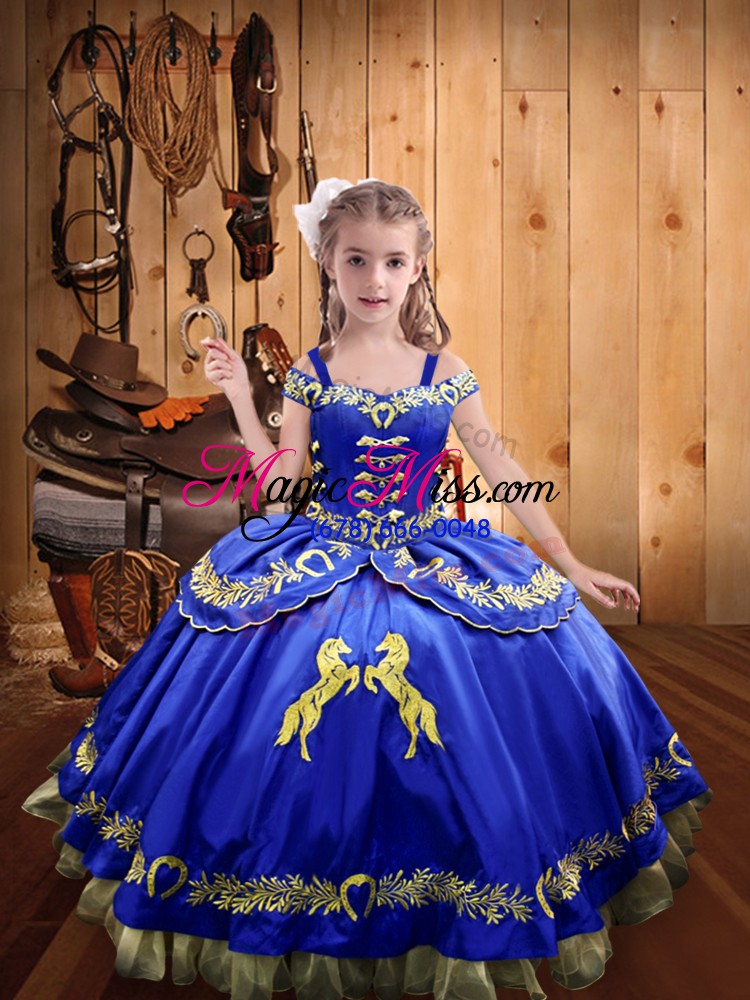 wholesale cheap sleeveless beading and embroidery lace up pageant gowns for girls