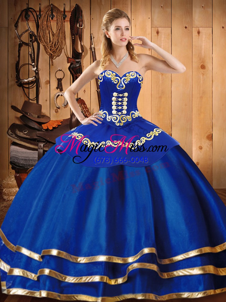 wholesale dramatic sweetheart sleeveless organza quinceanera gowns embroidery lace up