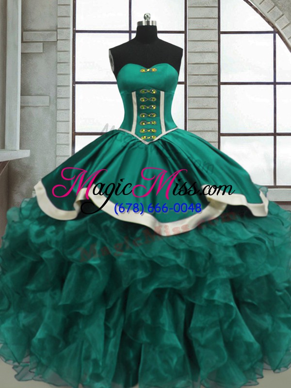 wholesale traditional sleeveless beading and ruffles lace up sweet 16 quinceanera dress