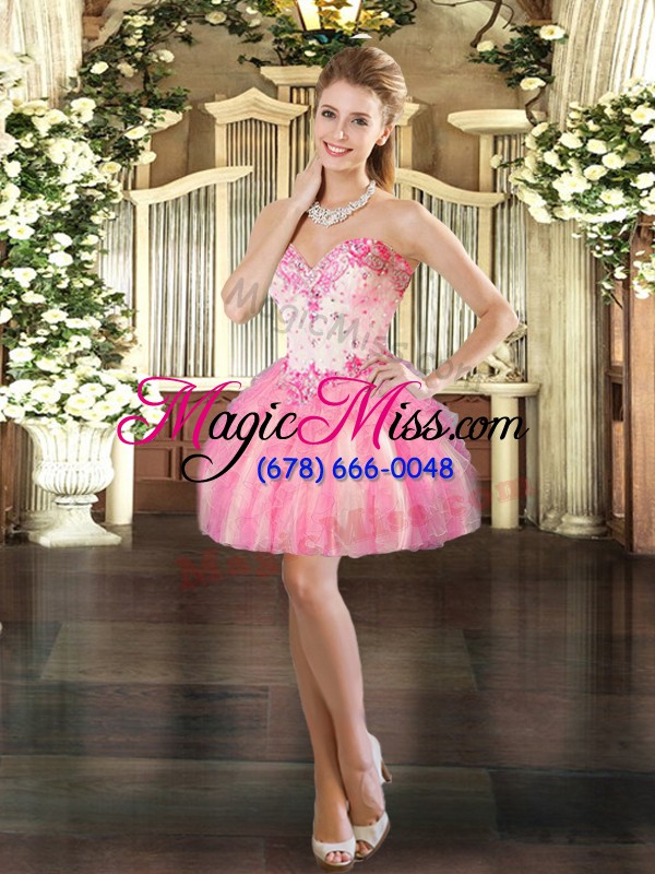 wholesale sweetheart sleeveless organza vestidos de quinceanera beading and ruffles lace up