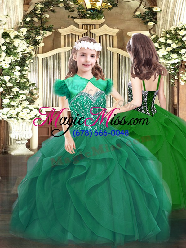 wholesale nice turquoise ball gowns organza sweetheart sleeveless beading and ruffles floor length lace up quinceanera gown