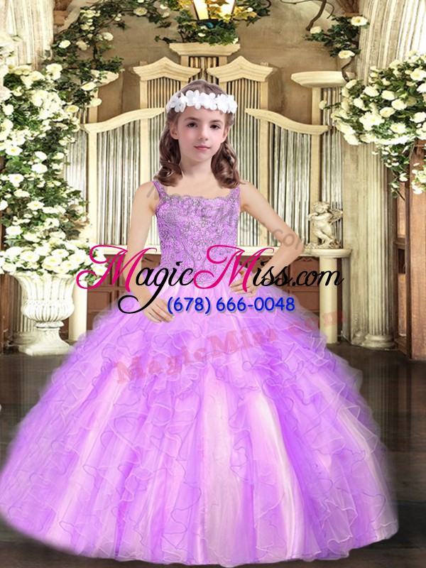 wholesale lilac sleeveless organza lace up winning pageant gowns for party and sweet 16 and quinceanera and wedding party