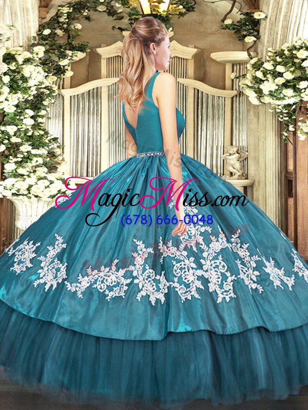 wholesale delicate fuchsia ball gowns embroidery quinceanera dresses zipper satin and tulle sleeveless floor length