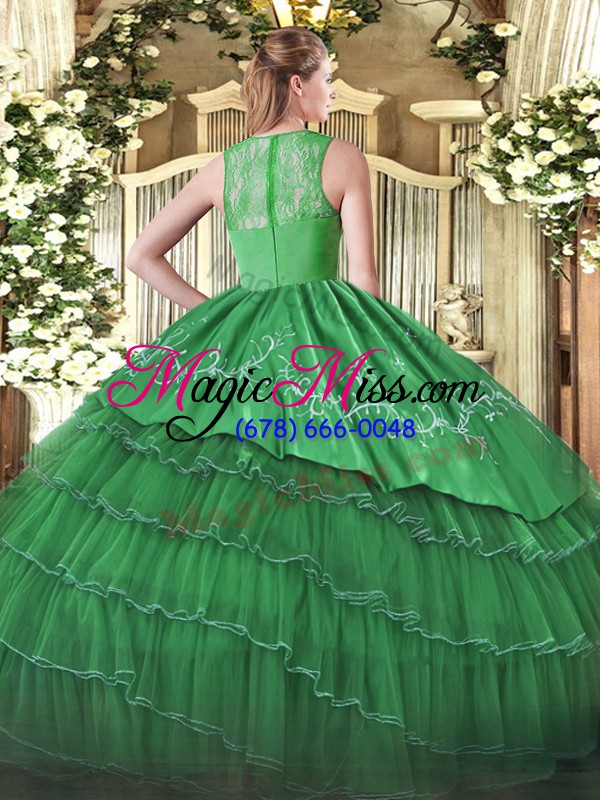 wholesale eggplant purple sleeveless embroidery and ruffled layers floor length quinceanera dresses