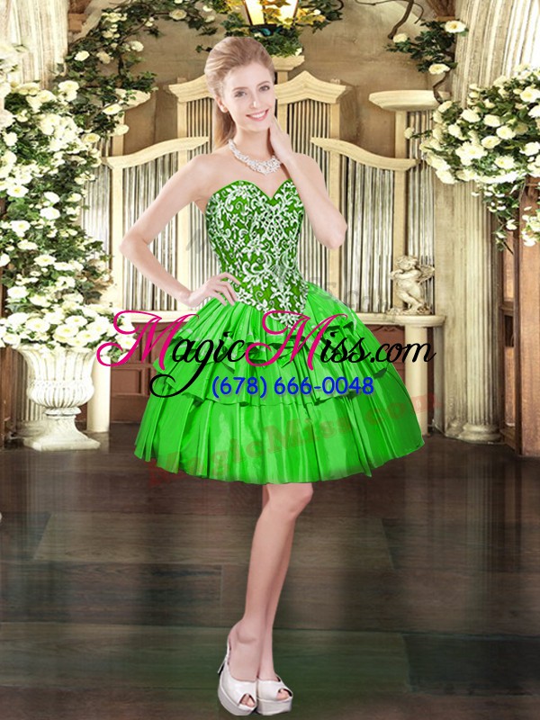 wholesale adorable sleeveless floor length beading and ruffled layers lace up quinceanera gowns