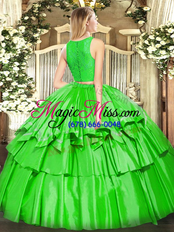wholesale clearance gold tulle zipper scoop sleeveless floor length sweet 16 dresses ruffled layers