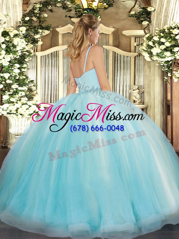 wholesale lavender ball gowns tulle straps sleeveless beading floor length zipper sweet 16 dress