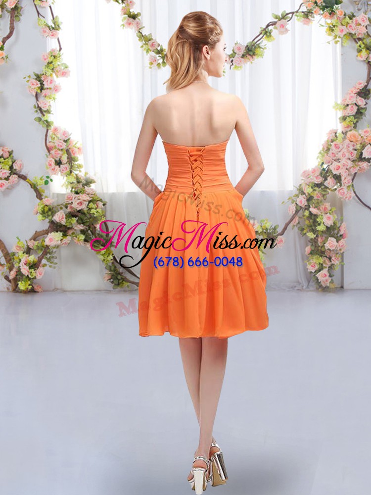 wholesale gorgeous knee length empire sleeveless coral red wedding guest dresses lace up