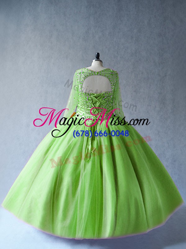 wholesale long sleeves beading lace up quinceanera gowns