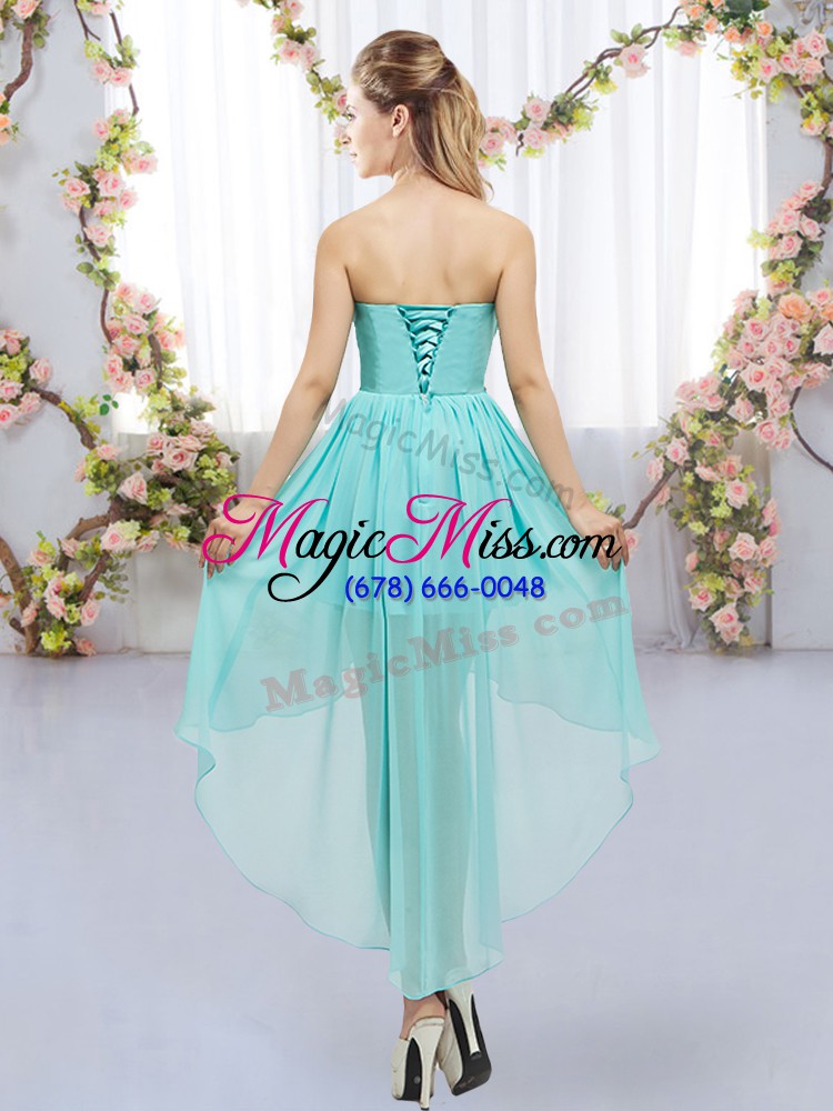 wholesale traditional sweetheart sleeveless chiffon quinceanera court of honor dress beading lace up