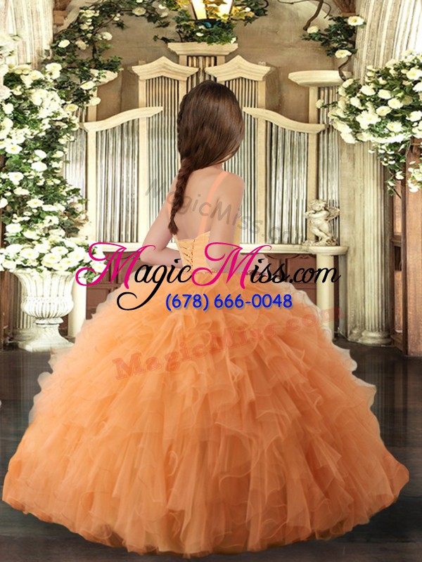 wholesale tulle sleeveless floor length little girls pageant gowns and ruffles