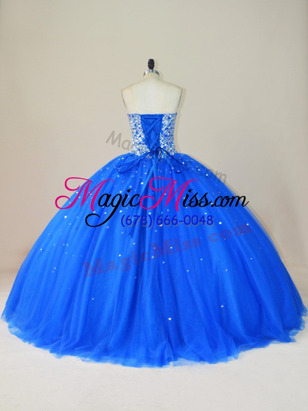 wholesale blue sleeveless tulle lace up 15 quinceanera dress for sweet 16 and quinceanera